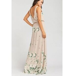 Show Me Your Mumu Maxi Dress Beige Floral Print Kendall bouquet SMALL